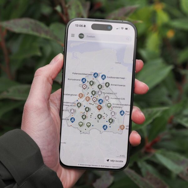 Drenthe ontdekken - kaart op mobiel Drenthe